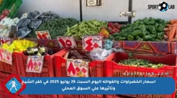 أسعار الخضراوات والفواكه اليوم السبت 26 يوليو 2025 في كفر الشيخ وتأثيرها على السوق المحلي